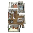 2 Bedroom 1.5 Bathroom Floor Plan
