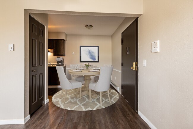 Updated Apartments Featuring Hardwood Style Floors, Carpeted Bedrooms, Neutral Paint Schemes, Granite Style Counters, Hardwood Style Floors, Shaker Style Cabinets, Matching Stainless Steel Appliances, Spacious Closets