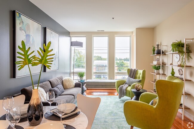 Modelo de sala de estar de apartamento - Fenestra at The Square