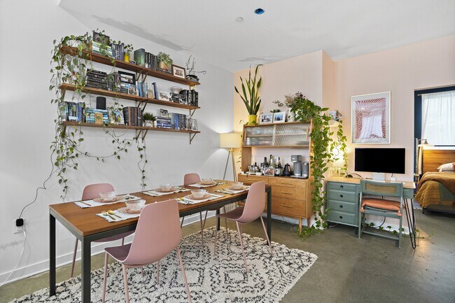 1-bedroom rarity: enough dining space for a 6 - 8 person dining table. - 1414 Belmont St NW Unit 101