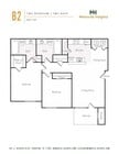B2 Floorplan, Two Bedroom Two Bath