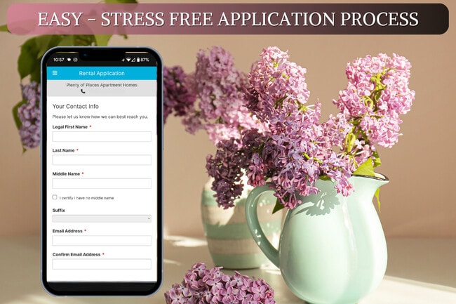 Enjoy our easy and stress free application process! Apply on our website TODAY!