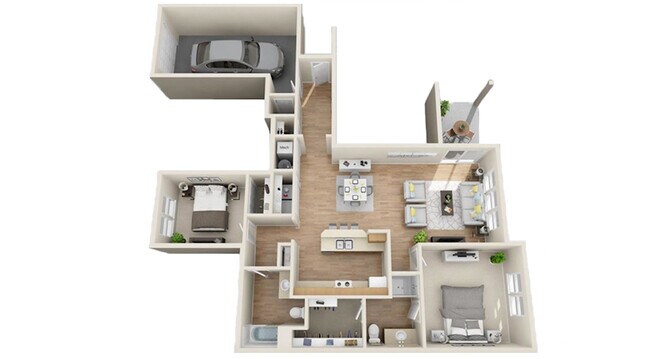 2 Bed 2 Bath Lower A