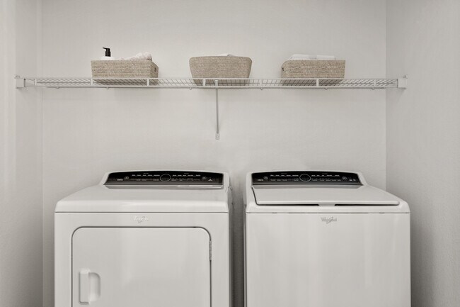 Simplify your routine with a washer and dryer inside your home.
