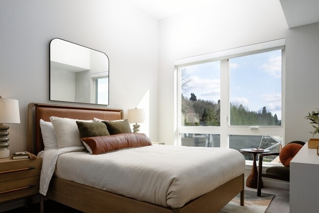 Bedroom with carpet
