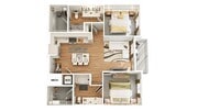 3D Floorplan - Unit B1_Scheme A