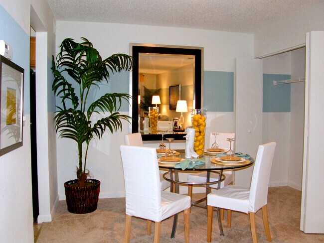 Classic Package II dining area with carpeted floor