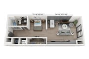 The Eden | Studio Floor Plan | Woodburn Exchange Apartments East Walnut Hills