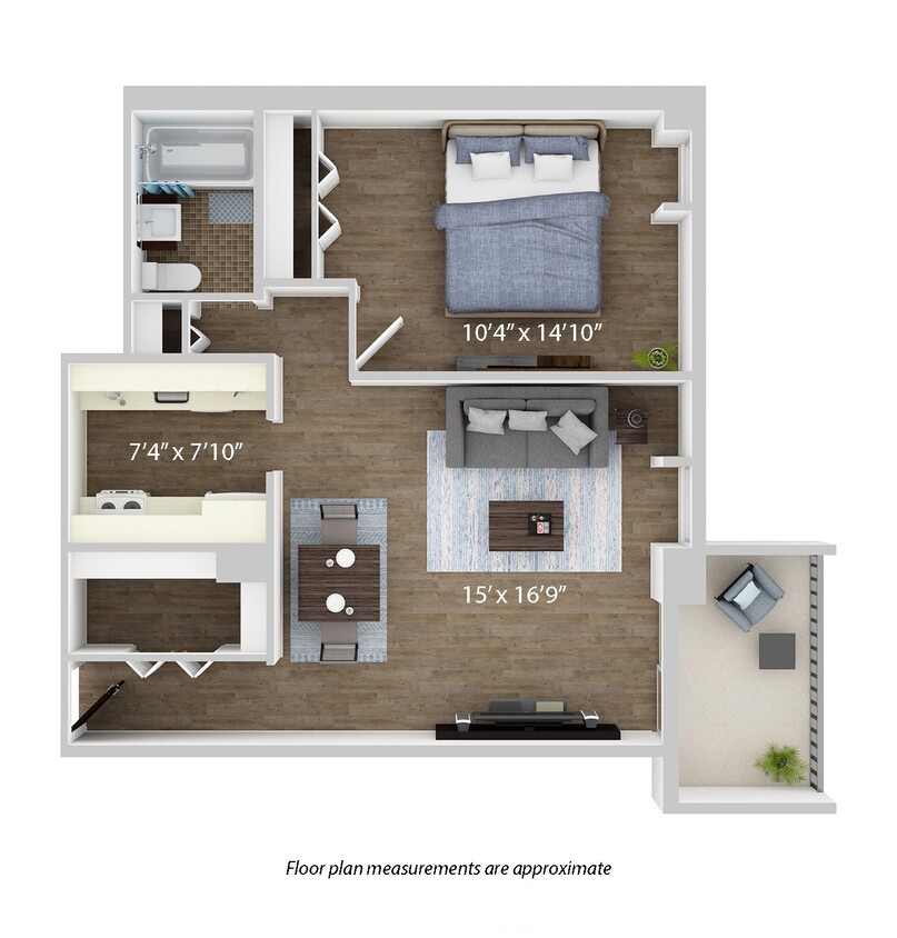 Floor Plan - One Bedroom One Bathroom - A