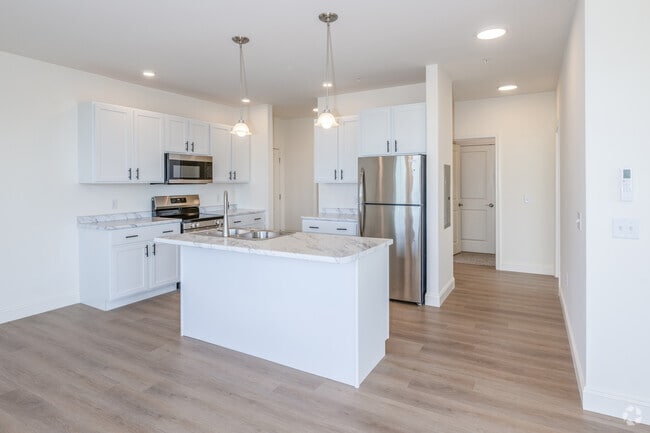 2BR, 2BA - 1,219SF - Kitchen - Schoolhouse Apartments at 17 Park Street