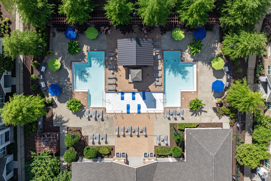 Resort pool, lounge and grill areas