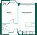 1BR/1BA