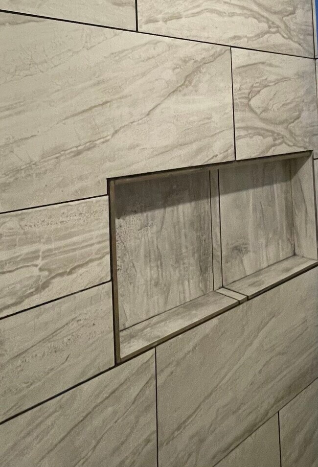 Built in shelf in shower