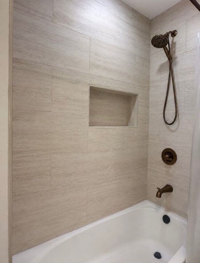Shower with bathtub