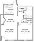 1BR/1BA