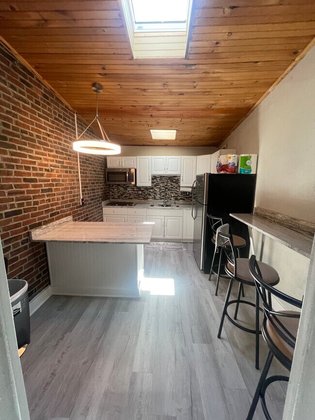 Kitchen- brand new countertops, new sink, new appliances, tons of natural light through skylights - 1734 E Carson St Apartment Unit 2nd floor