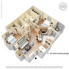 2 Bed 2 Bath 2-car Garage 1279sf