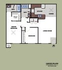 Deluxe 2BR, 2BA - 962 SF