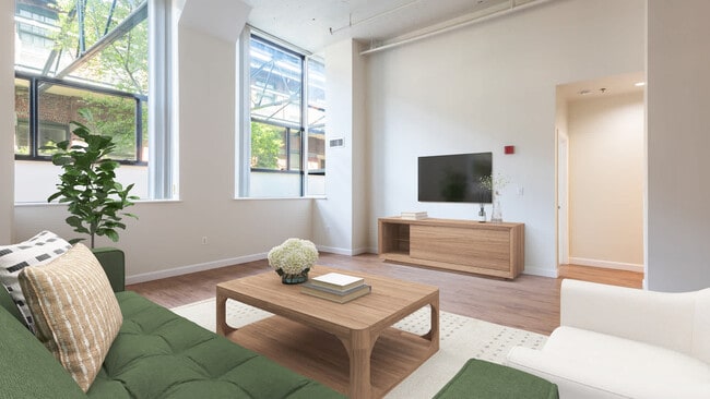 Sala de estar con piso de superficie dura