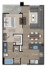 1+1B Floor Plan