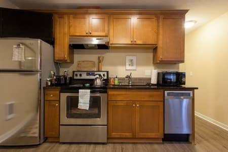 Kitchen, view with back to the couch