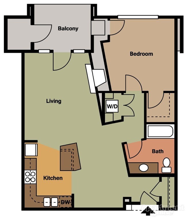 One Bed - E1 Floor Plan