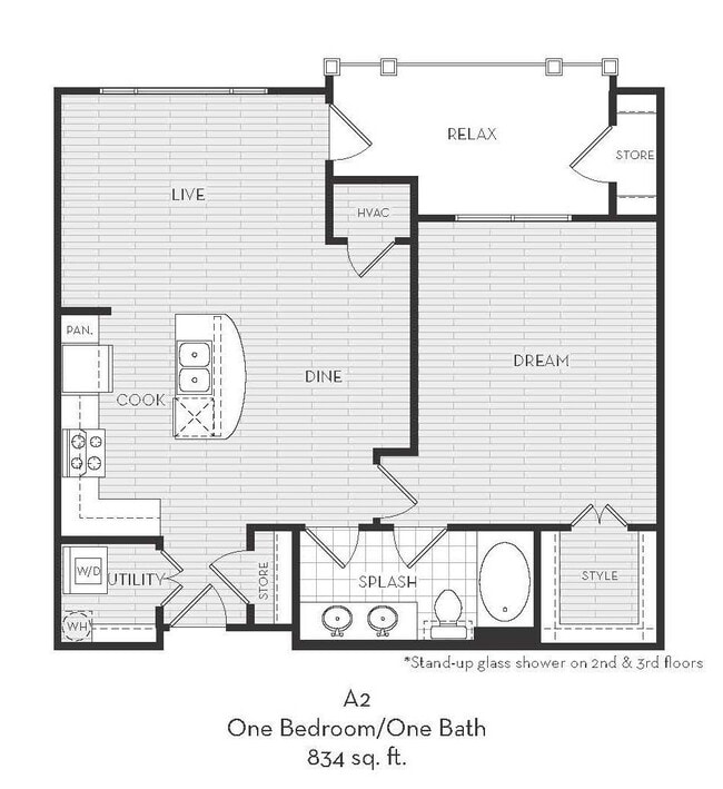 Dalian 151 - A2 - 1 Beds - 1 Baths - 834 Sq. ft.