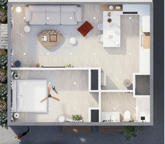 Unit Layout - 3509 S Bronson Ave Apartment Unit 1/2