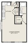 0bed 1bath