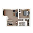 1C/1E - 1 Bed, 1 Bath, 625-715 sq. ft. - 3D Furnished