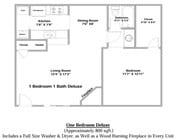 1 bed Deluxe (no fireplaces)