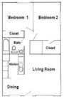 2BR/1BA