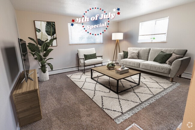 1x1 Living Room - Clinton Place Rental