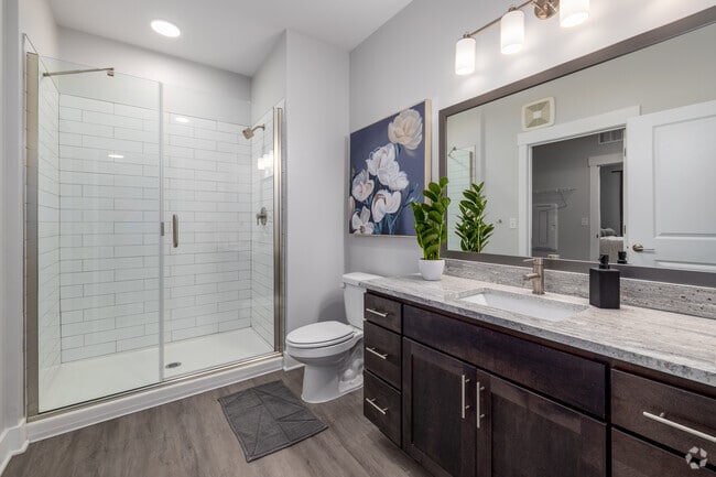 A - 1BR, 1BA - 859SF - Bathroom - McDowell Point 55+ Active Adult Apartment ...