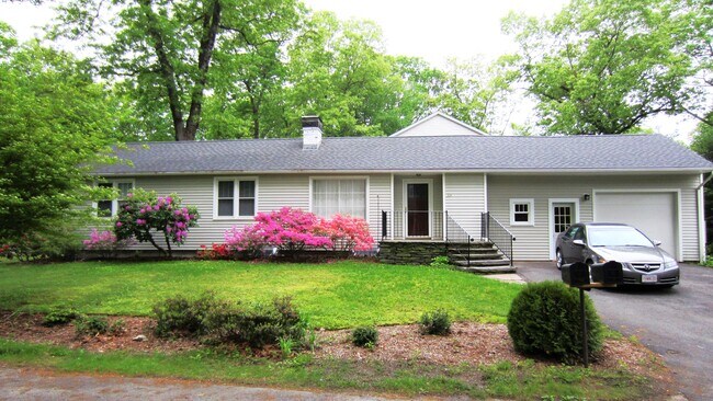 Entrance to 30#A Fairfield Ave. Haydenville. Goshen stone patio, front entrance. One car garage. - 30 Fairfield Ave Townhome