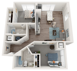 The Monument is a modern 2 Bedroom + 2 Bathroom apartment within walking distance to the University of Maryland, Baltimore. This floorplan has stainless steel appliances, luxury vinyl flooring and access to all the amenities Prosper has to offer including the 24-hour fitness center, terrace...