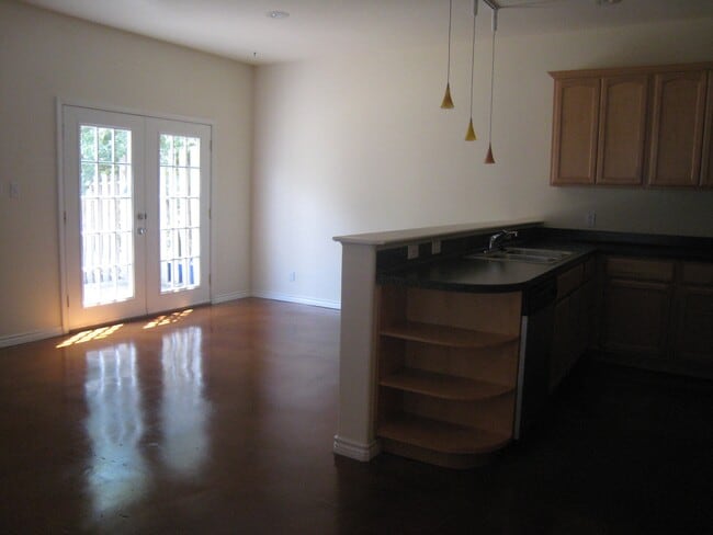 Open kitchen/dining/living area
