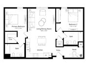 Unit E floor plan The Grove at Woodlake