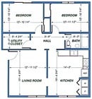 2BR/1BA