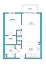 One Bedroom One Bath (694 SF)