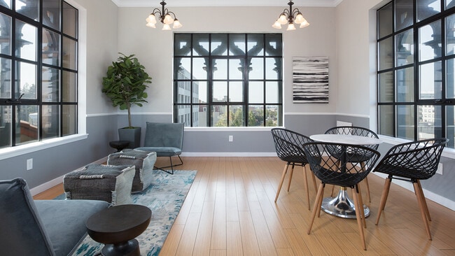 Quiet lounge at Bachenheimer Apartments with work-from-home seating