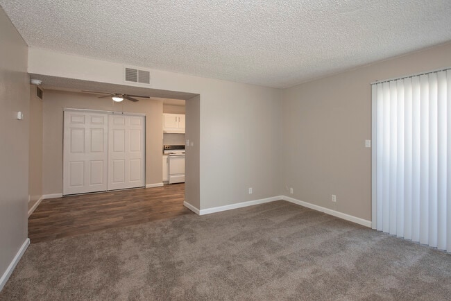 Living room and dining room