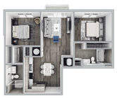 B3 floor plan 850 Living