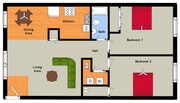 2 Bedroom Flat with W/D Hook-Ups