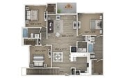 Three bedroom two bath floor plan
