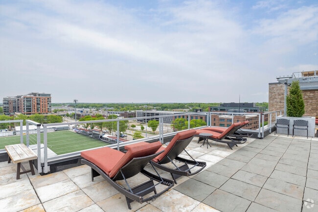 Rooftop Deck - View of Breese Stevens Field - Galaxie High Rise Apartments