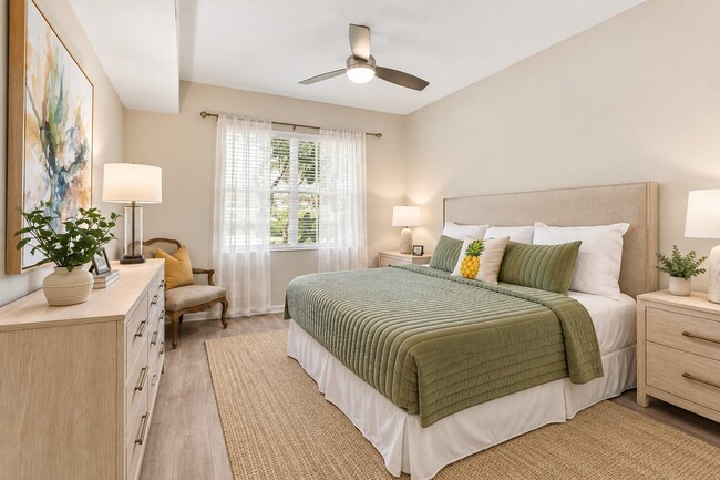 Elevate your living at Delray Bay with this serene bedroom, featuring a calming palette and modern furnishings. Enjoy natural light and stylish comfort in your private retreat. Don’t miss out—schedule a visit today!