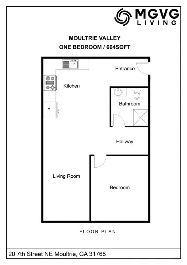 Moultrie Valley One Bedroom Studio Floor Plan