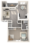 One Bedroom One Bath | 747 sq. ft.