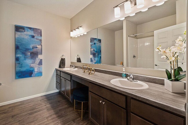 Large, double sink vanities are available in select homes.